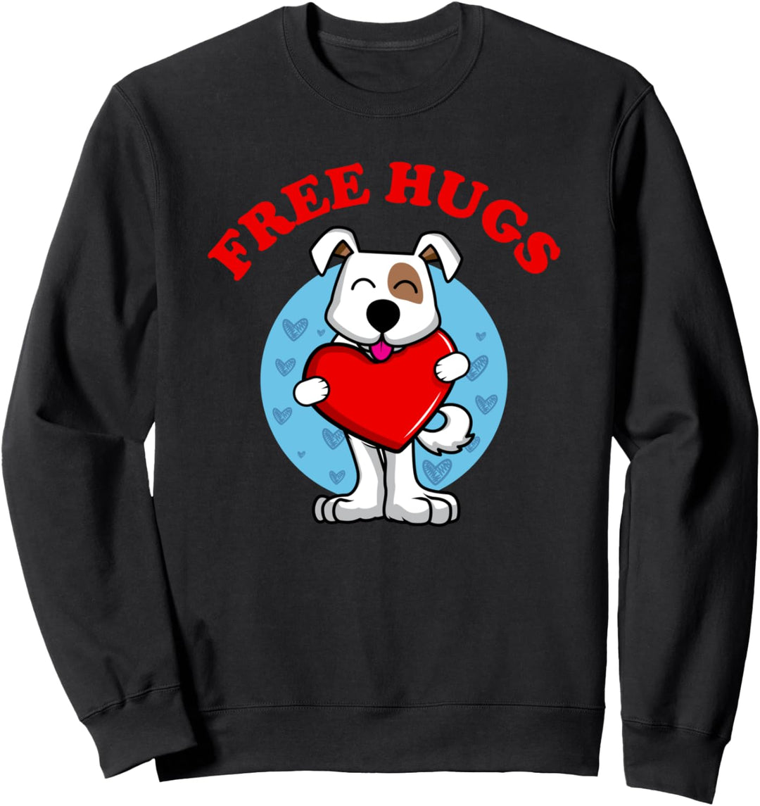 Free Hugs - Hund mit Herz | Warme Umarmung | Hunde Liebe Sweatshirt