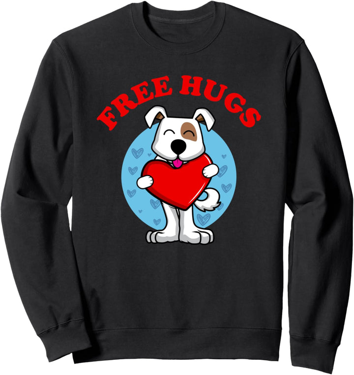 Free Hugs - Hund mit Herz | Warme Umarmung | Hunde Liebe Sweatshirt