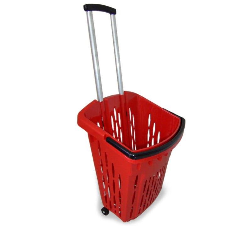 GERSO - Einkaufstrolley Einkaufswagen 40 Liter Einkaufskorb mit Rollen rot 1 Rot, 1 Rot