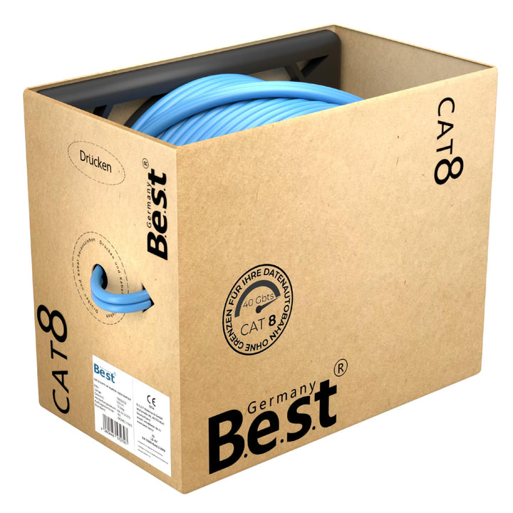 Germany B.e.s.t 100M CAT 8 Duplex Netzwerkkabel Verlegekabel Kupfer LAN Kabel Ethernetkabel S/FTP 40