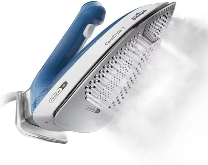 Braun CareStyle 3 – Kompaktes Dampfbügeleisen mit 7 Bar Boiler, Eco iCare-Technologie, FreeGlide 3D-