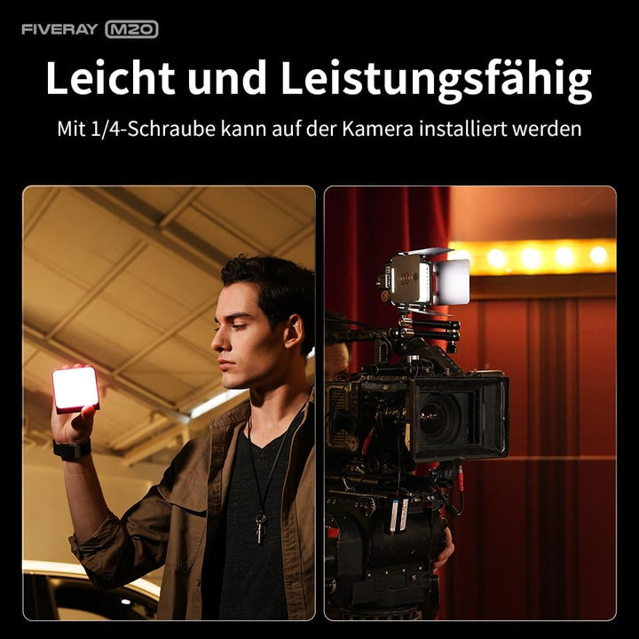 ZHIYUN Fiveray M20 Combo [Official] Videolicht 20W, Bi-Color LED Streaming Licht, Magnetisch Videole