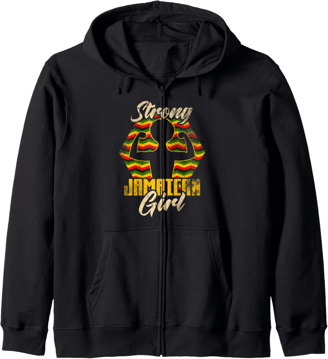 Starke Jamaikanische Frau Jamaica Girl Jamaika Flagge Kapuzenjacke