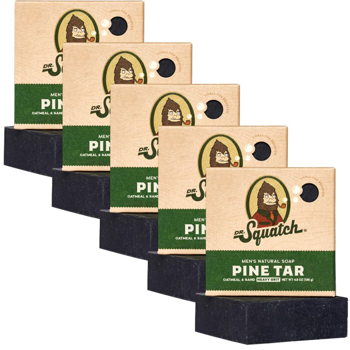 Dr. Squatch Natürliches Seifenstück für Männer, 5er-Pack - Kiefern-Teer Pine Tar, Pine Tar