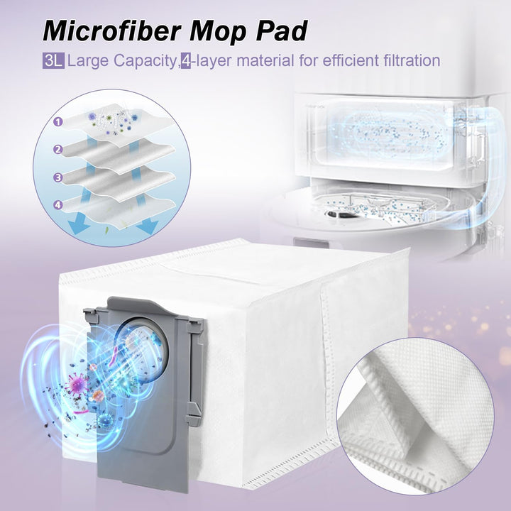 Zubehör für Roborock Qrevo S/Qrevo Pro/Qrevo MaxV/Qrevo Plus Saugroboter, Ersatzteile mit 1 Hauptbür