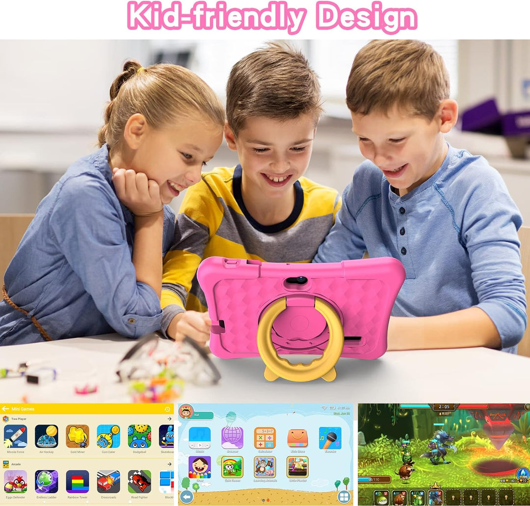 PRITOM 7-Zoll-Kinder-Tablet, Android 11, Quad Core, 2 GB RAM, 32 GB ROM, BT, WLAN, Dual-Kamera, Bild