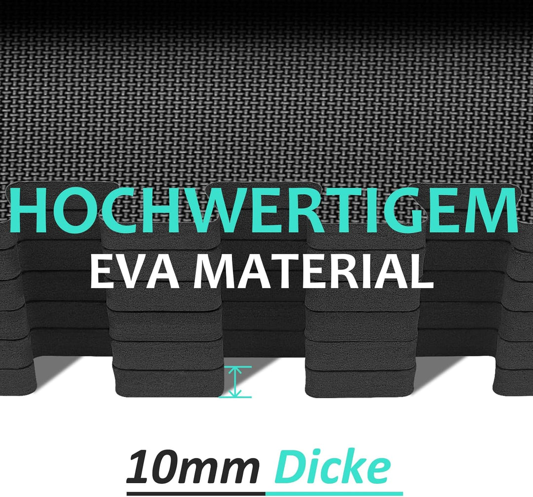 Bodenschutzmatte Fitness Set [31x31cm], 24/36/48 Puzzlematte, EVA Sportmatte Fitnessmatte Rutschfest
