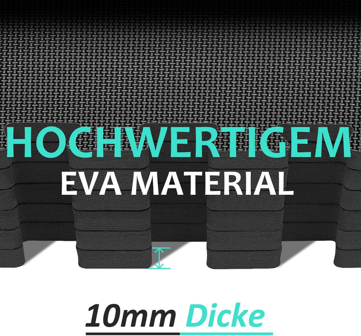 Bodenschutzmatte Fitness Set [31x31cm], 24/36/48 Puzzlematte, EVA Sportmatte Fitnessmatte Rutschfest