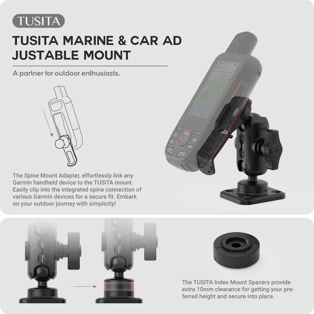 TUSITA Marine & Auto Verstellbare Halterung Kompatibel mit Garmin Handheld - GPS System Zubehör