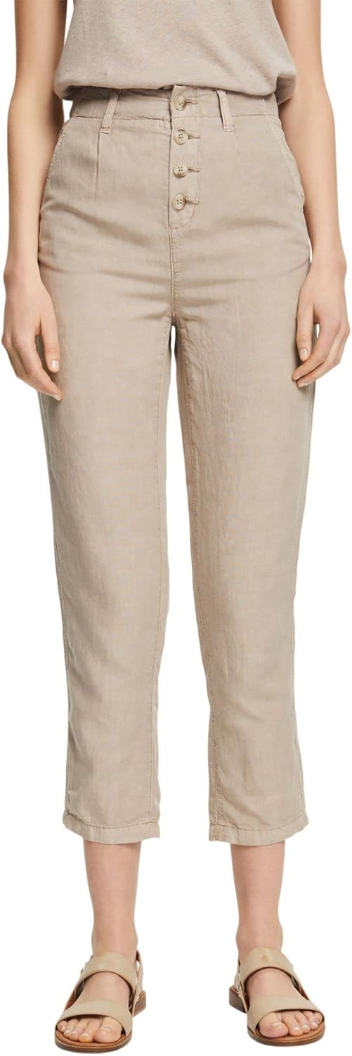 ESPRIT Damen Hose 40 260/Light Taupe, 40 260/Light Taupe