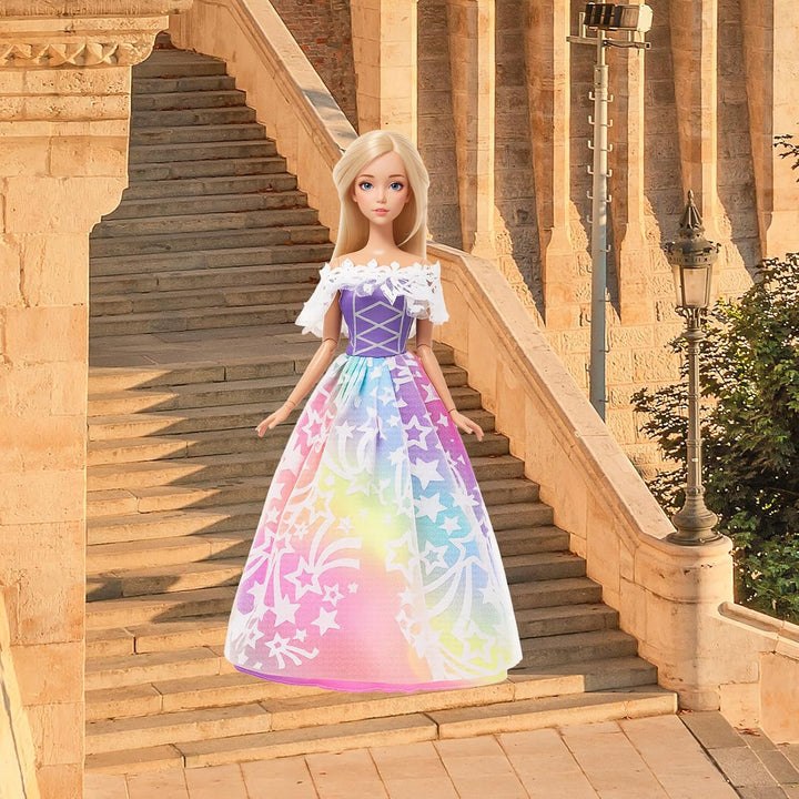 Miunana 55 Prinzessin Kleider Kleidung Schmuck Zubehör Puppenkleidung Party Abendkleider für Puppen