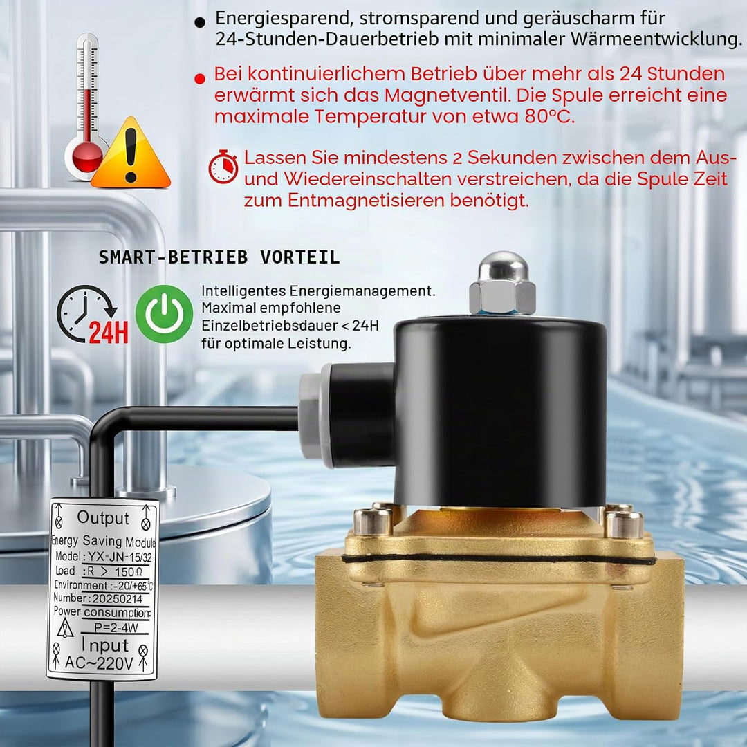 Heschen Messing Elektrisches Magnetventil, 2W-250-25J, PT1", AC220V, Direct Action Wasser Air Gas, N