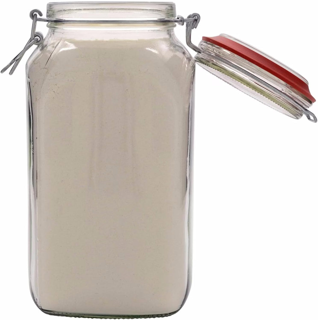 6x Drahtbügelgläser 2590ml | luftdichte Vorratsgläser, Einmachgläser | Ideal Aufbewahrung von Lebens