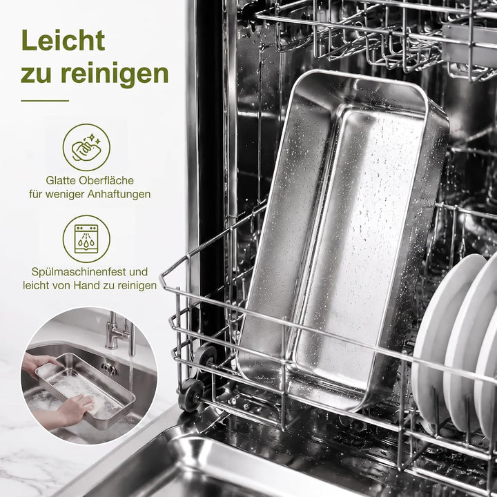 TEAMFAR 2 Stück Kastenform Kuchen, 31,5 cm Edelstahl Gross Brotbackform Brotform für Kuchen Toast Br