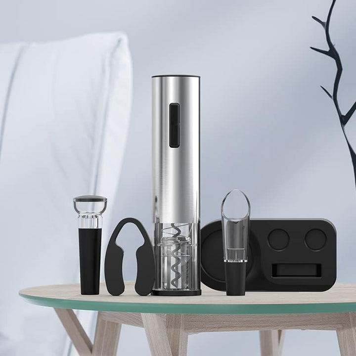 ZOYIDOUX 7-in-1 elektrischer weinkorkenzieher-Geschenkset Edelstahl, elektrischer Weinöffner mit Bas