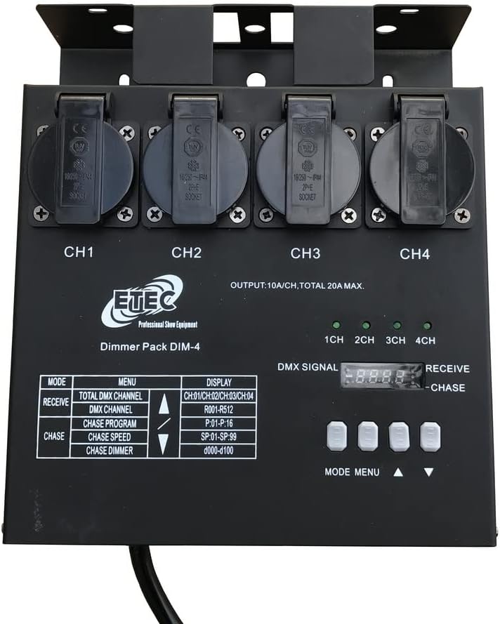 ETEC Dimmer Pack DIM-4 DMX MultiDim Schuko Stromverteiler Disco Party