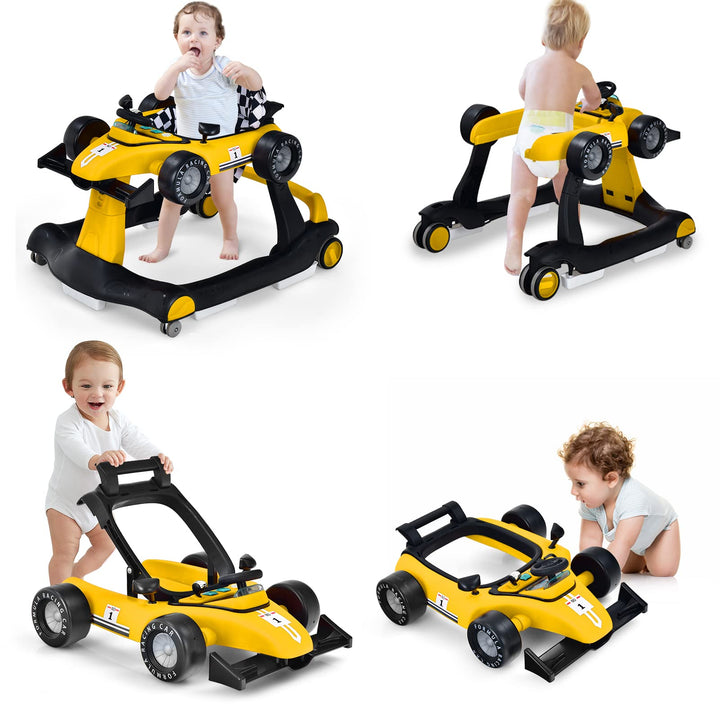 LIFEZEAL 4 in 1 Lauflernhilfe Baby, Höhenverstellbares &amp; Klappbares Babywalker, Baby Gehfrei ab 6 Mo