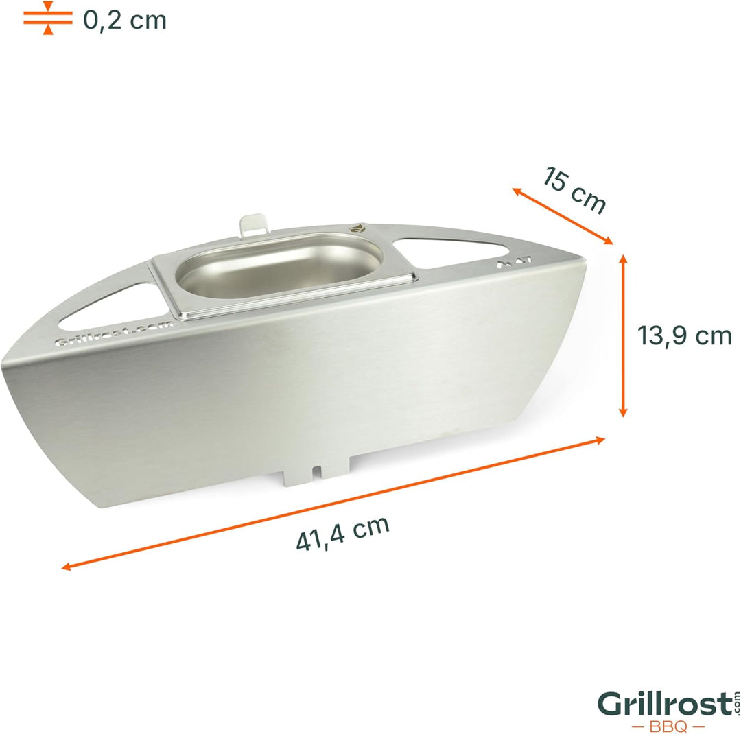 Kugelsmoker für 47cm Weber Kugelgrills - Mach einen Smoker aus deinem Kugelgrill - Edelstahl - Ø 47c