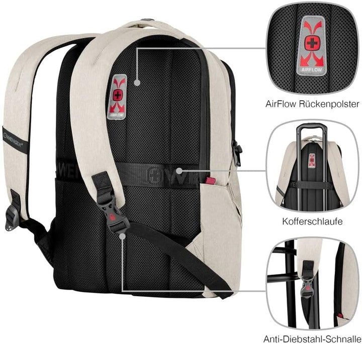 WENGER MX Laptop-Rucksack, Notebook, Tablet bis 10 Zoll, Damen Herren, Business Uni Schule Reisen Be