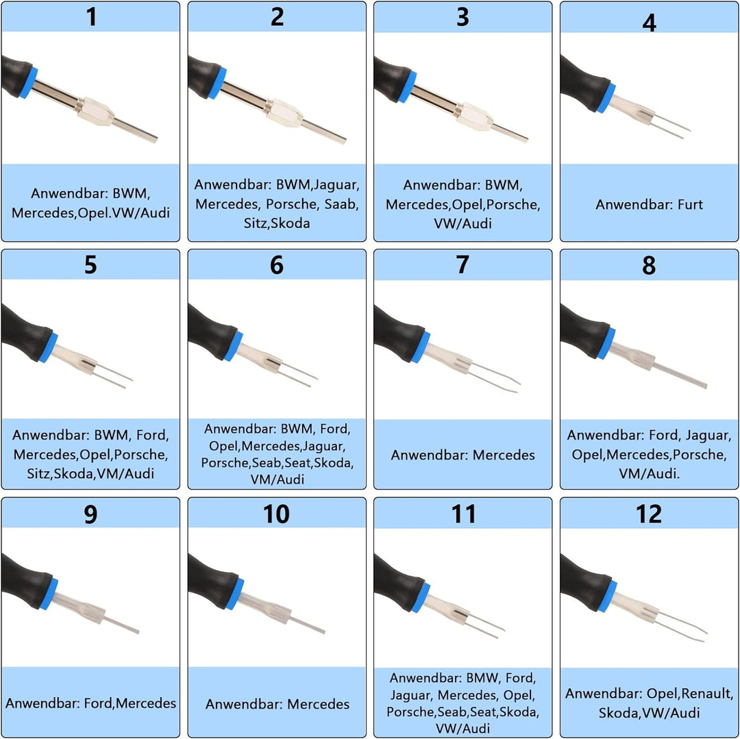 23-tlg Terminal Removal Tool Kit,Entriegelungswerkzeug KFZ Stecker Auspinnwerkzeug KFZ Set mit Robus