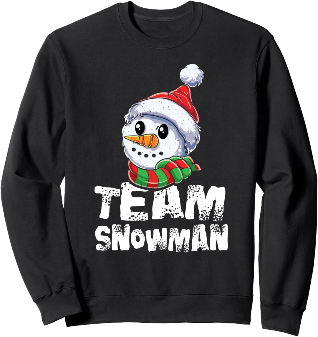 Team Snowman Schneemann Weihnachten Xmas Crew Partner Squad Sweatshirt