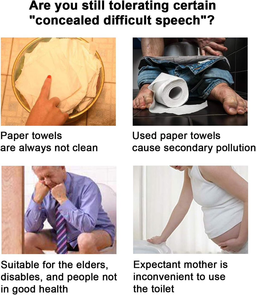 Hibbent WC Bidet, Cold/Heiss Water Bidet Dusch-WC (ohne Strom),Intimreinigung mit Selbstreinigende D