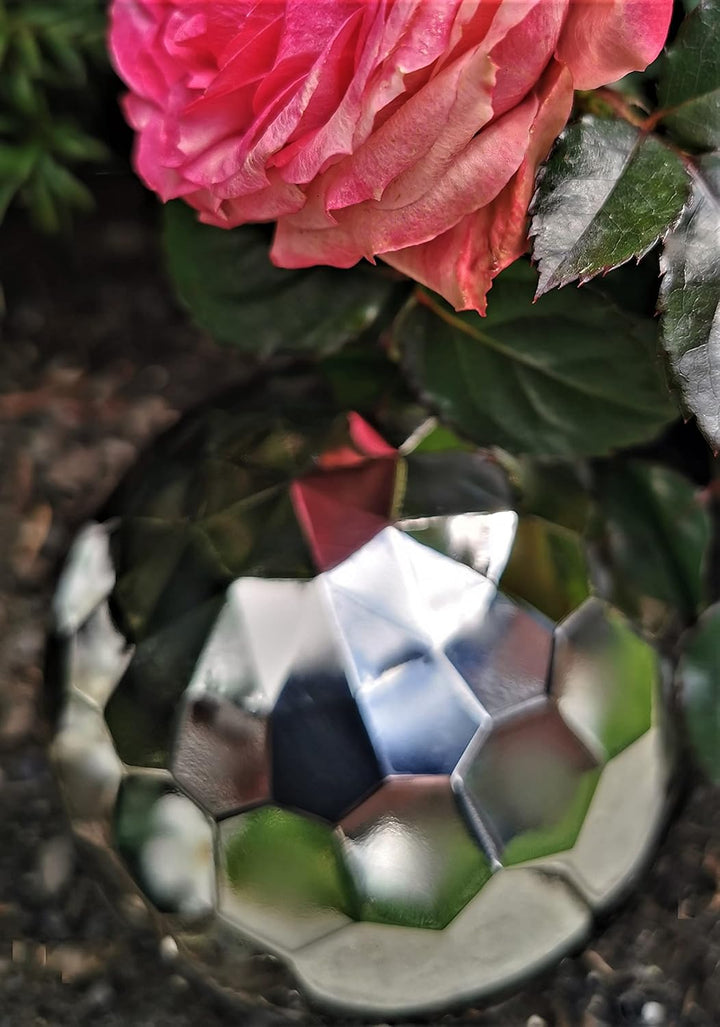 Dekokugel Diamond aus Edelstahl 20 cm poliert Dekorationskugel Edelstahlkugel