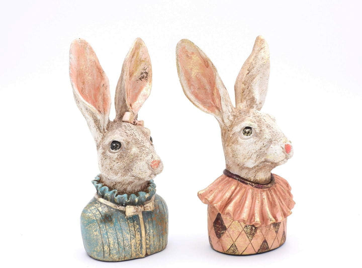 Hasenskulpturen 2 Stück als Pärchen, ca. 22 cm hoch, Hasenfiguren Klara und Karl