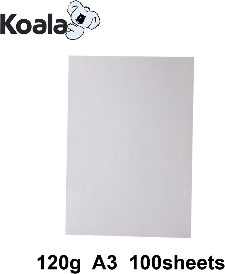 KOALA Fotopapier für Laserdrucker, Doppelseitig, Matt, A3, 120 g/m², 100 Blatt. Geeignet zum Drucken