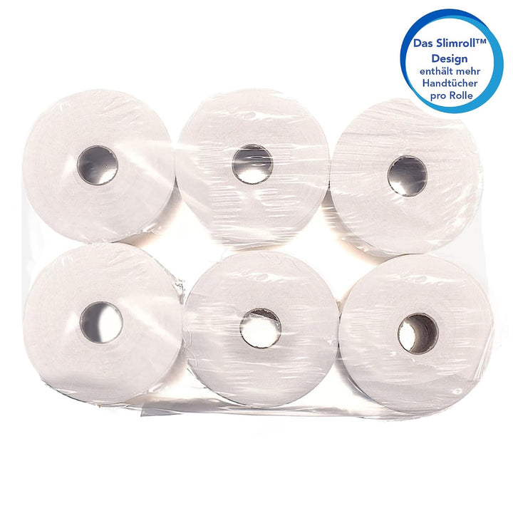 Scott gerollte Papierhandtücher Slimroll 6657 - Rollenhandtuch für Spender - 6 x 165 m lange Papierh