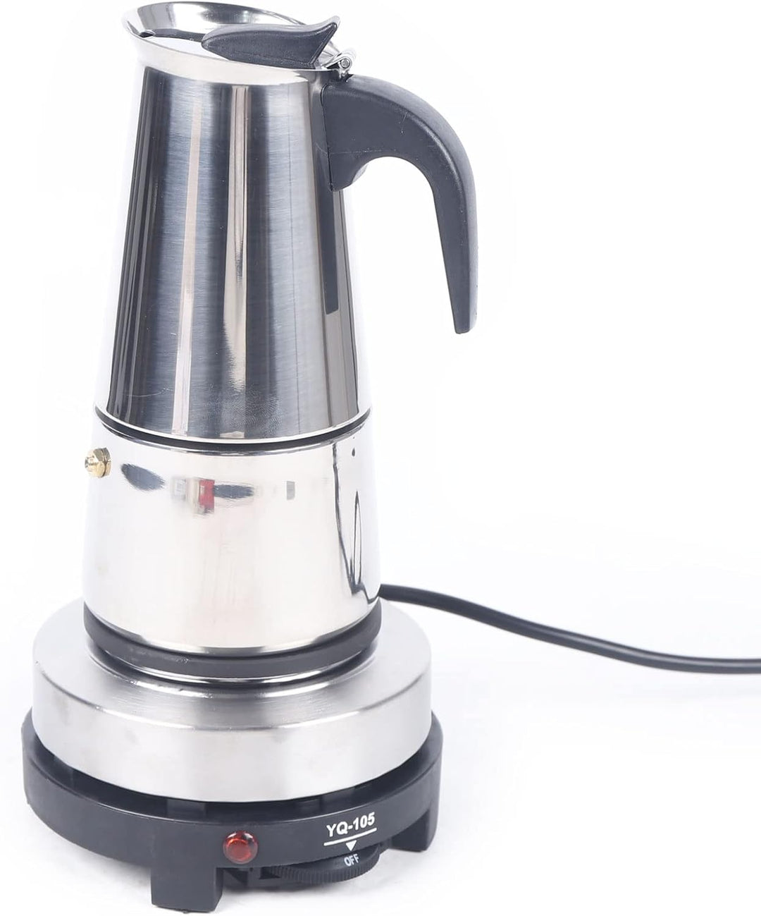Espressokocher, Edelstahl Espressokännchen 6 Tassen 300ml Espressokanne Elektrische Kaffeekanne mit