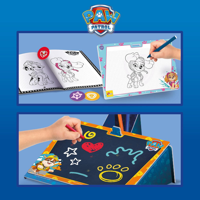 Liscianigiochi 103324 Cartoon Colouring & Drawing School IN A Backpack, Paw Patrol Slate-Rucksack, P