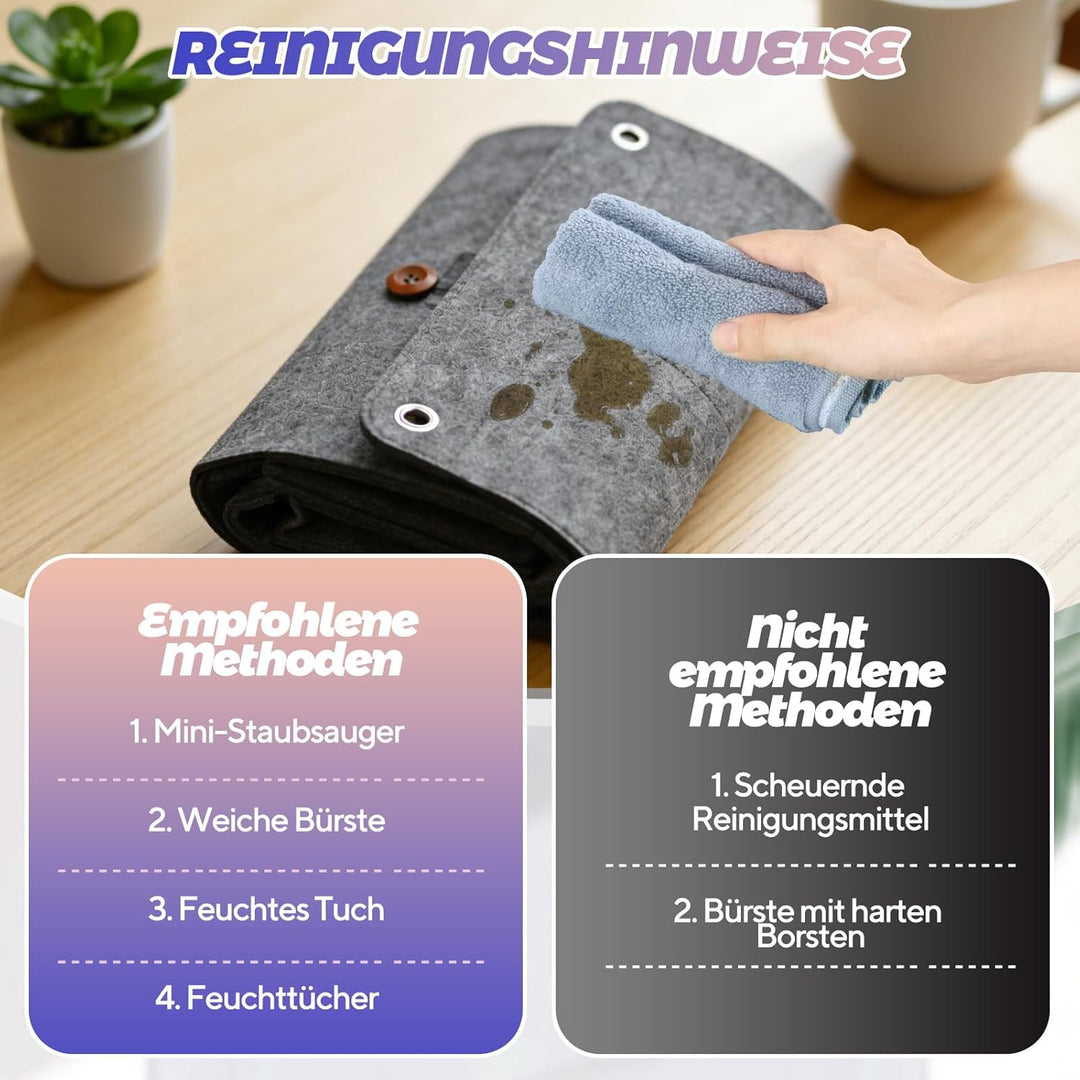 Hängeorganizer 2er Set - 80 * 32CM Wandorganizer Hängend Filz Faltbare, 5 Fächer, 3 Haken Grosse Kap