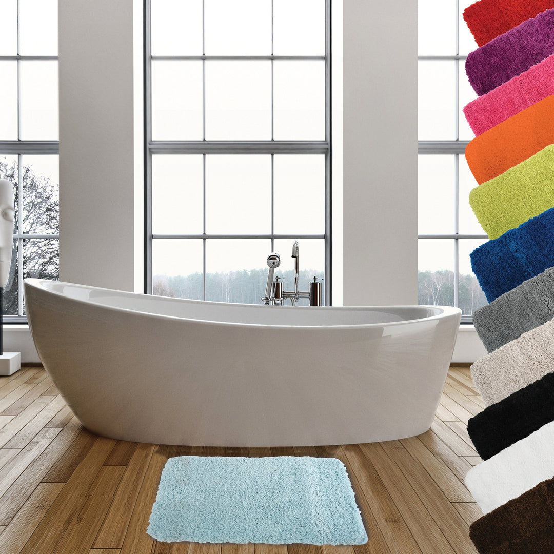 MSV - Mikrofaser-Badematte - 50 x 70 cm - Hellblau - Weich und komfortabel - Schnell absorbierend -