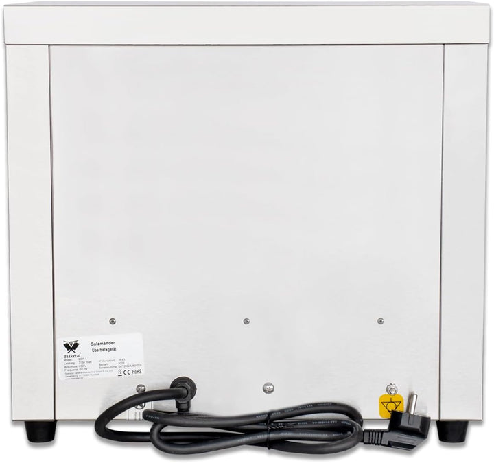 Beeketal 'BSP-1' Profi Gastro Salamander Grill Überbackgerät aus Edelstahl mit 2 Gitter, 5-30 Minute