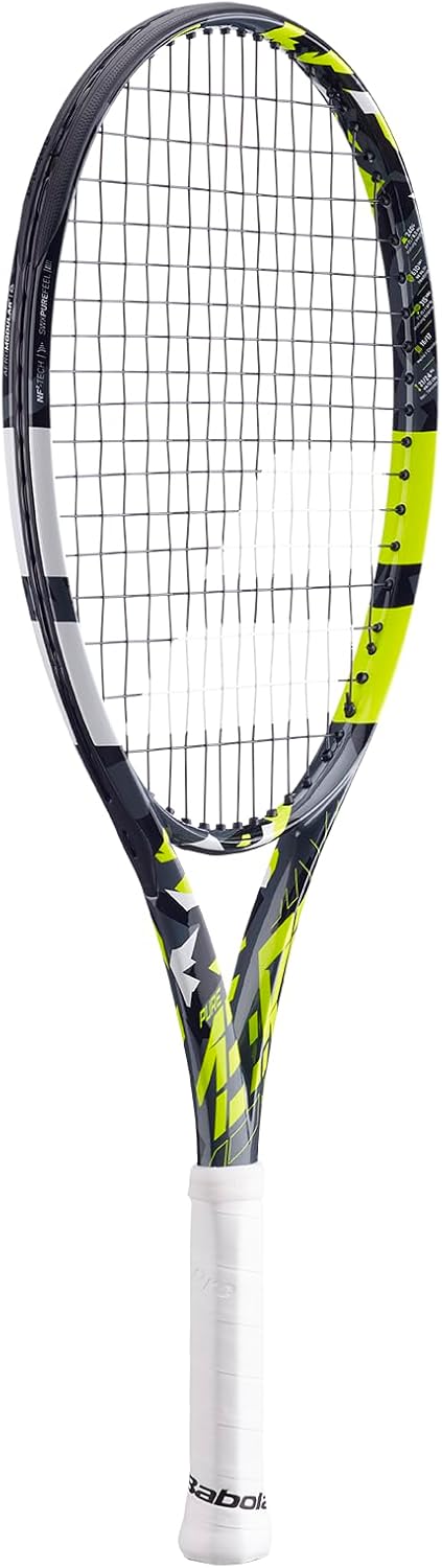 Babolat, Tennisschläger Modell Pure Aero Junior 25 Gen8, Grösse 635 mm, Farbe Grau Gelb Weiss, Griff