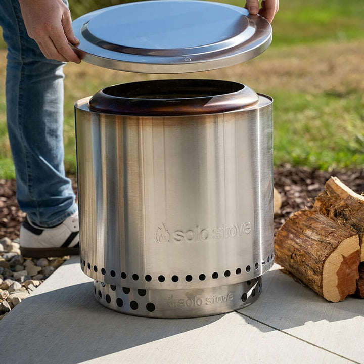 Solo Stove Deckel für Feuerschale Ranger | Edelstahl-Feuerstellen-Zubehör, Winterfest, wasserdicht,
