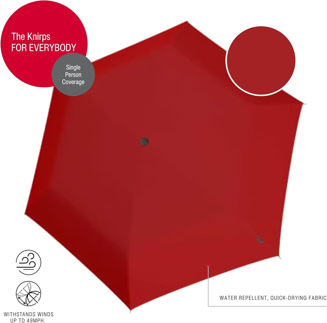 Knirps Taschenschirm AS.050 Slim Small Manual - Der flachste Superleicht - Klein und kompakt - 25 cm