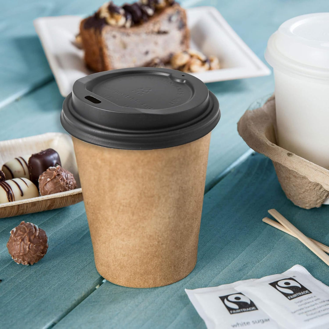BIOZOYG Coffee To Go Deckel für Trinkbecher Ø 80mm I 1000 Deckel für Pappbecher aus CPLA Biokunststo