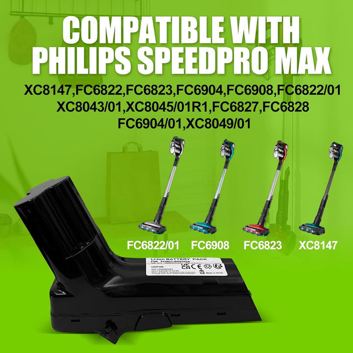 25.2V Akku für Philips SpeedPro Serie Staubsauger,Kompatible mit Philips SpeedPro Max Aqua,XC7042/01