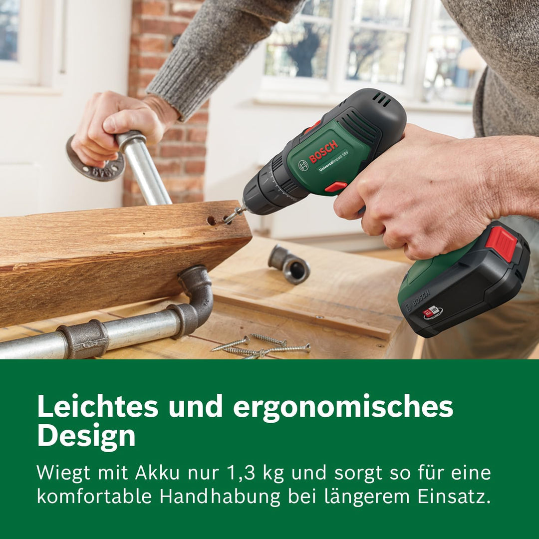 Bosch Akku Schlagbohrschrauber UniversalImpact 18V (ohne Akku, 18 Volt System, im Karton) UniversalI
