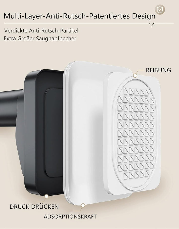 GOLDION Gardinenstange ohne Bohren 110-310cm, Ø32mm Matt Schwarz Multifunktionale Vorhangstange zum