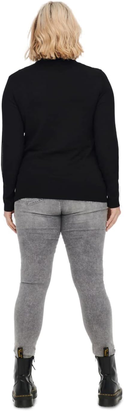 ONLY Damen Carvenice Life Ls Roll Pullover Noos Strickpullover XL Schwarz, XL Schwarz