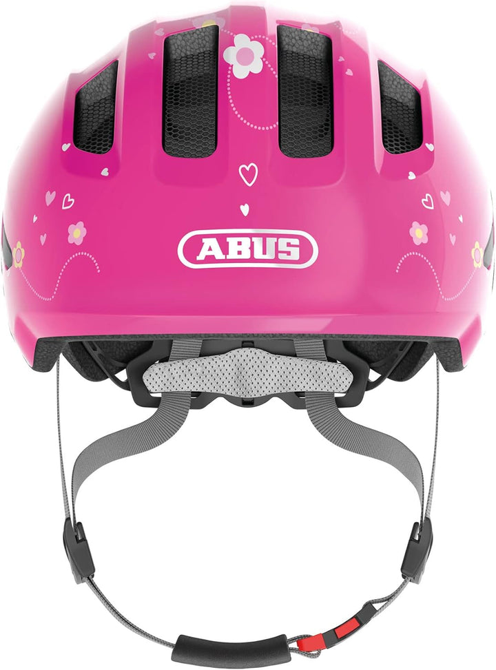 ABUS Kinderhelm Smiley 3.0 - Fahrradhelm mit tiefer Passform, kindergerechten Designs & Platz für ei
