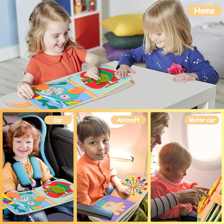 Quiet Book ab 1 Jahr | Stoffbuch für Babys | Filzbuch Montessori | Babybücher aus Weichem Stoff Früh