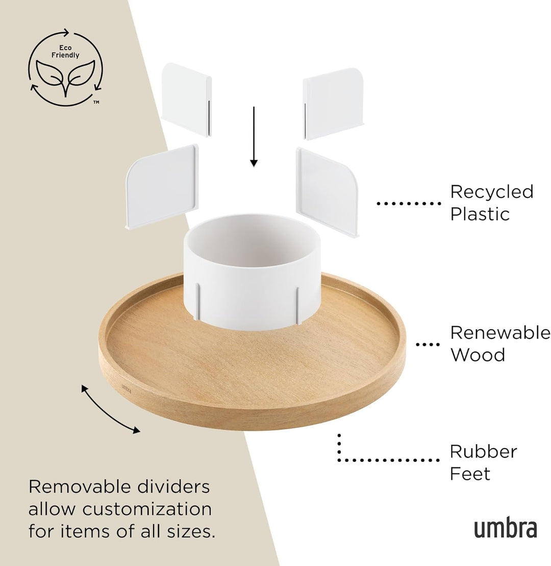 Umbra Bellwood Drehbarer Organizer, Lazy Susan Drehteller, Weiss/Natur, Lazy Susan