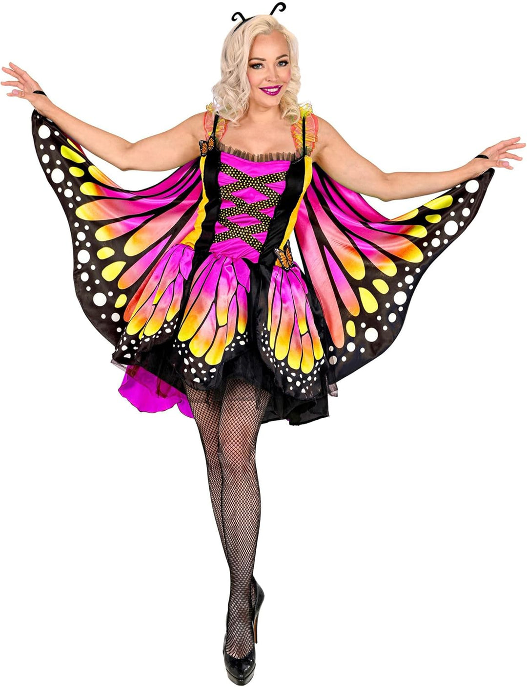 W WIDMANN MILANO Party Fashion - Kostüm Schmetterling, Kleid mit Tutu, Flügel, Tierkostüm, Faschings