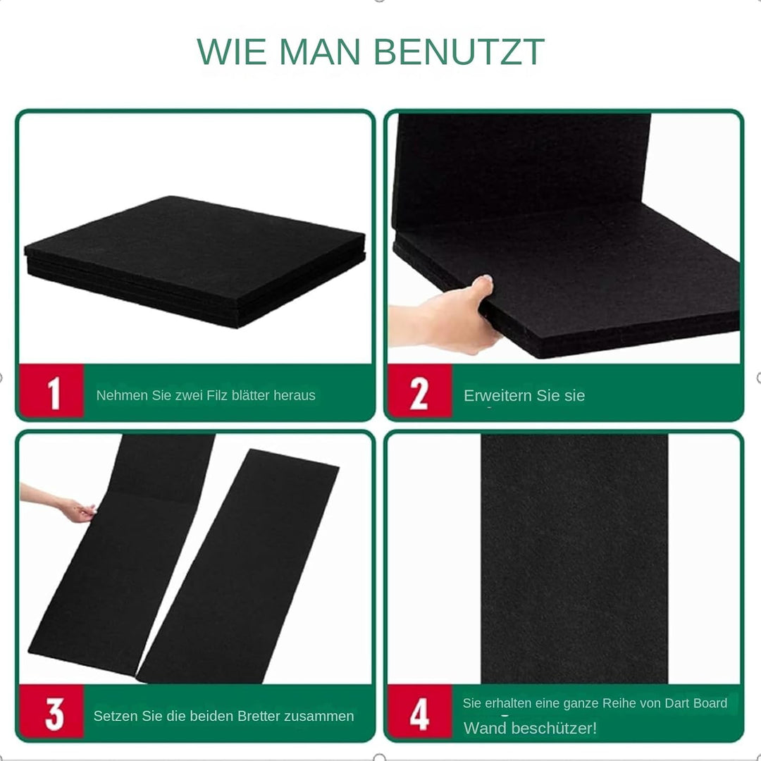 Dartboard Wandschutz Filz Dartscheibe Wandschutz Dart Wandschutzs Abnehmbarer Schwarzer Matten Schut