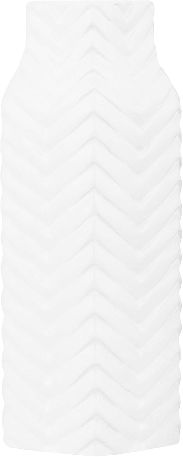 Helle Vase mit strukturierter Oberfläche weiss Xanthos