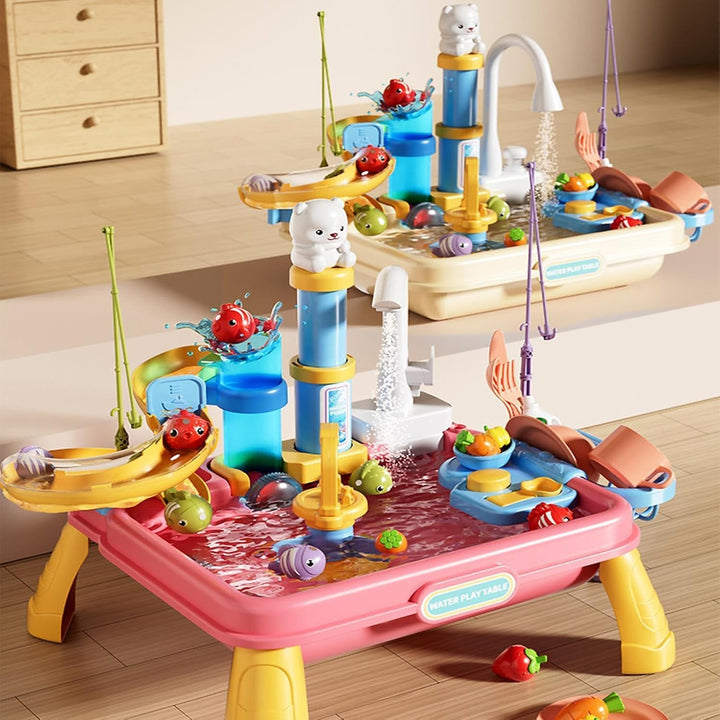 Sand- und Wassertisch für Kinder, sensorisches Spiel- und Aktivitätsspielzeug für den Sommerstrand,